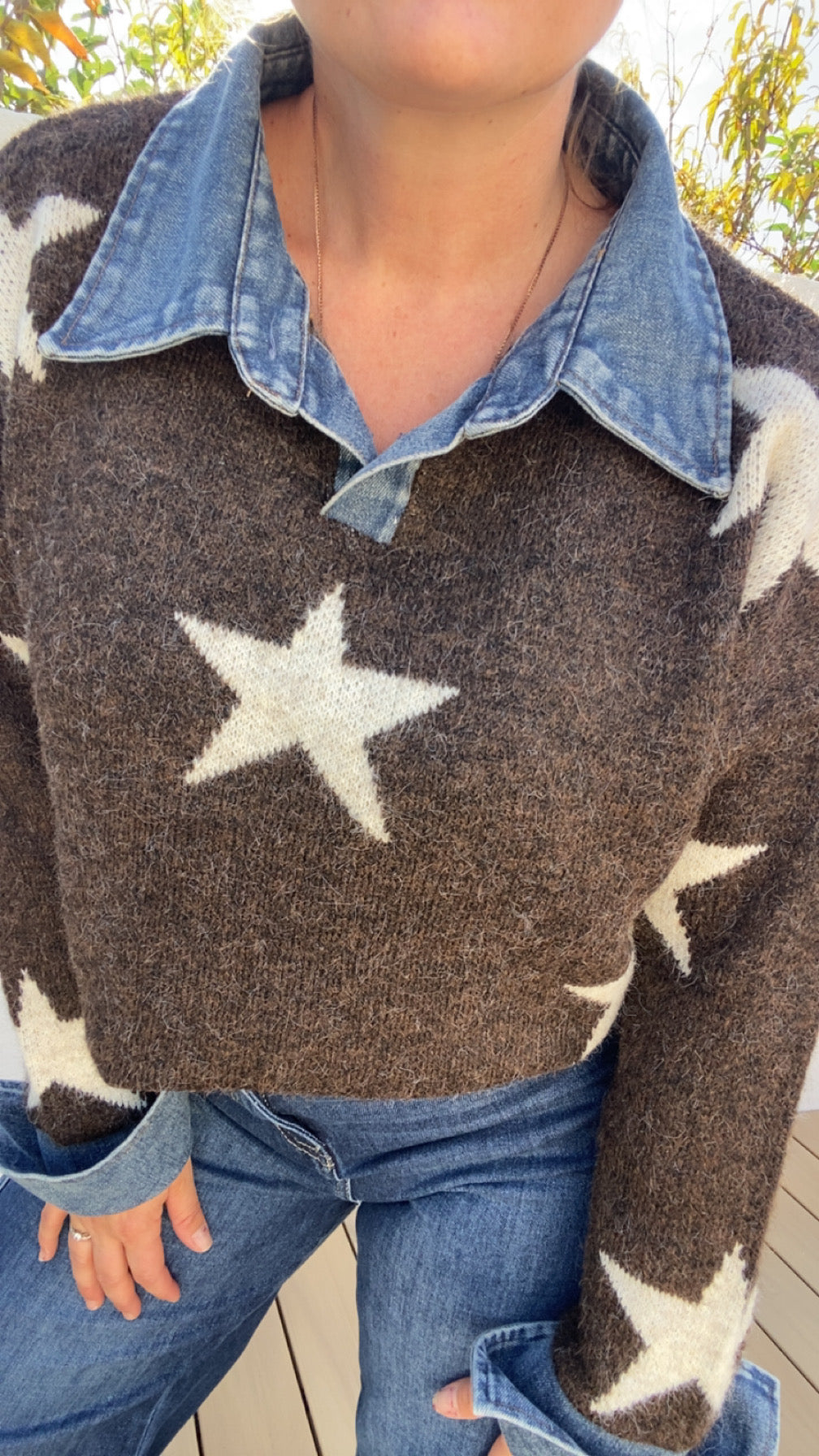 Pull Oversize Motif Etoiles