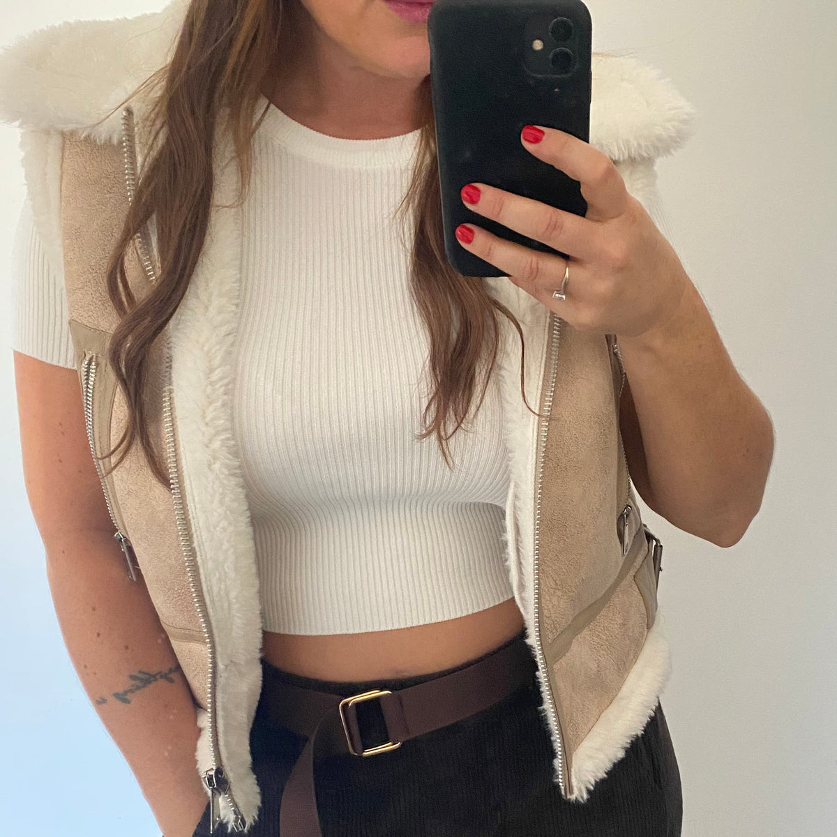 Gilet Shearling Suède – Teddy Biker