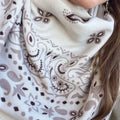 Foulard Paisley Blanc Gris Taupe