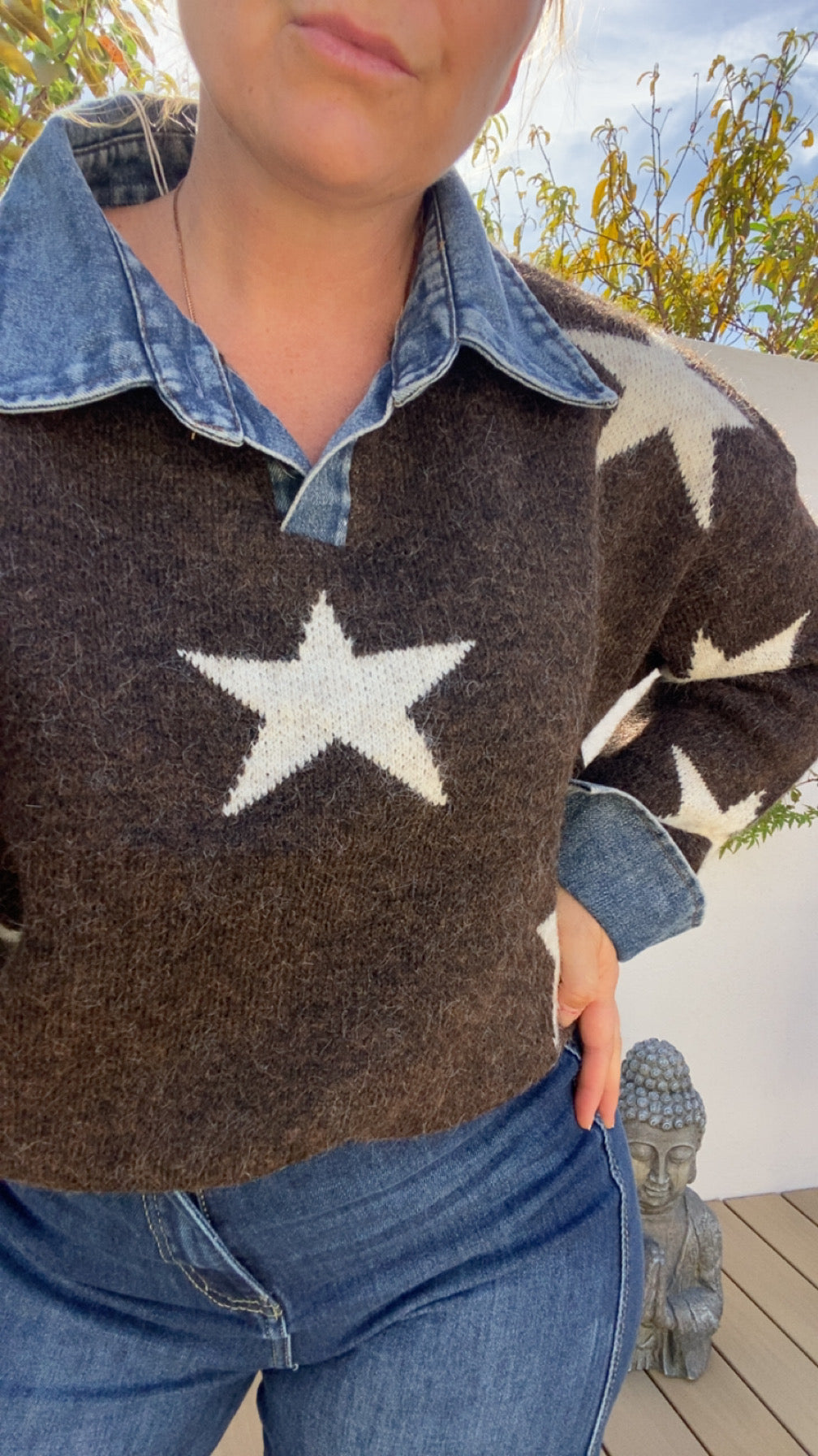 Pull Oversize Motif Etoiles