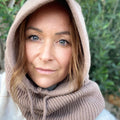 Snood Cagoule Maille Côtelée Marron Chocolat