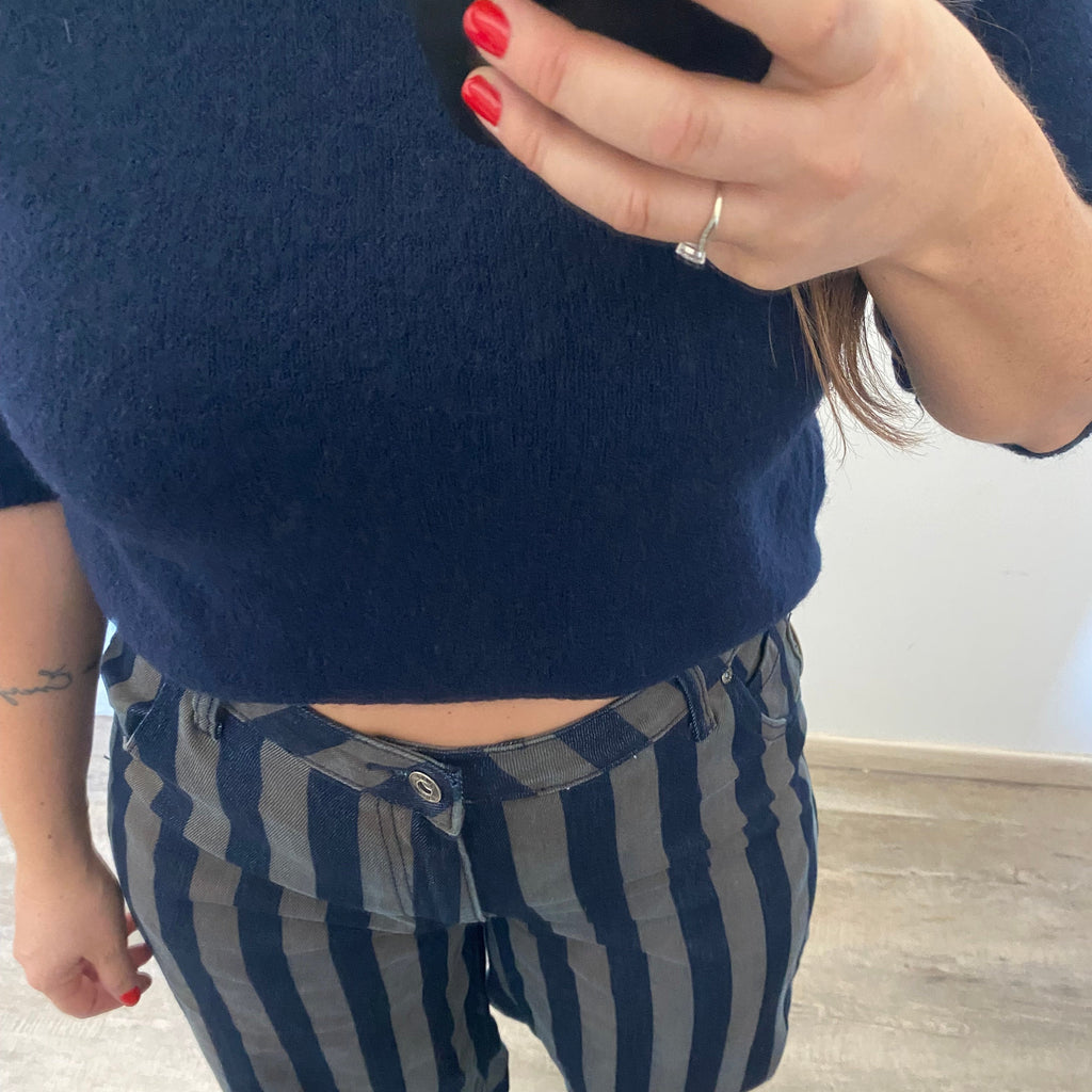 Jeans mit breiten Streifen