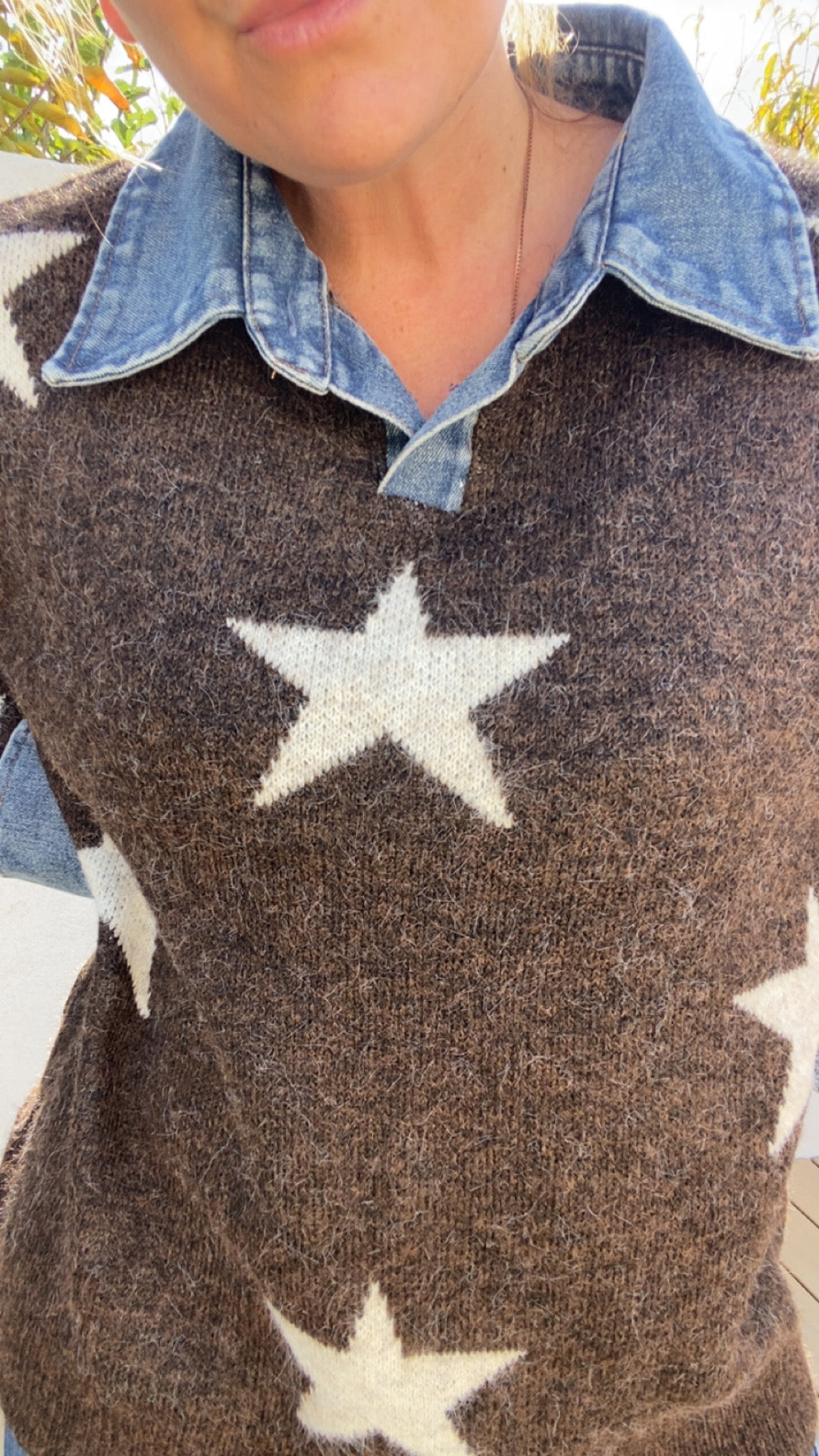 Pull Oversize Motif Etoiles