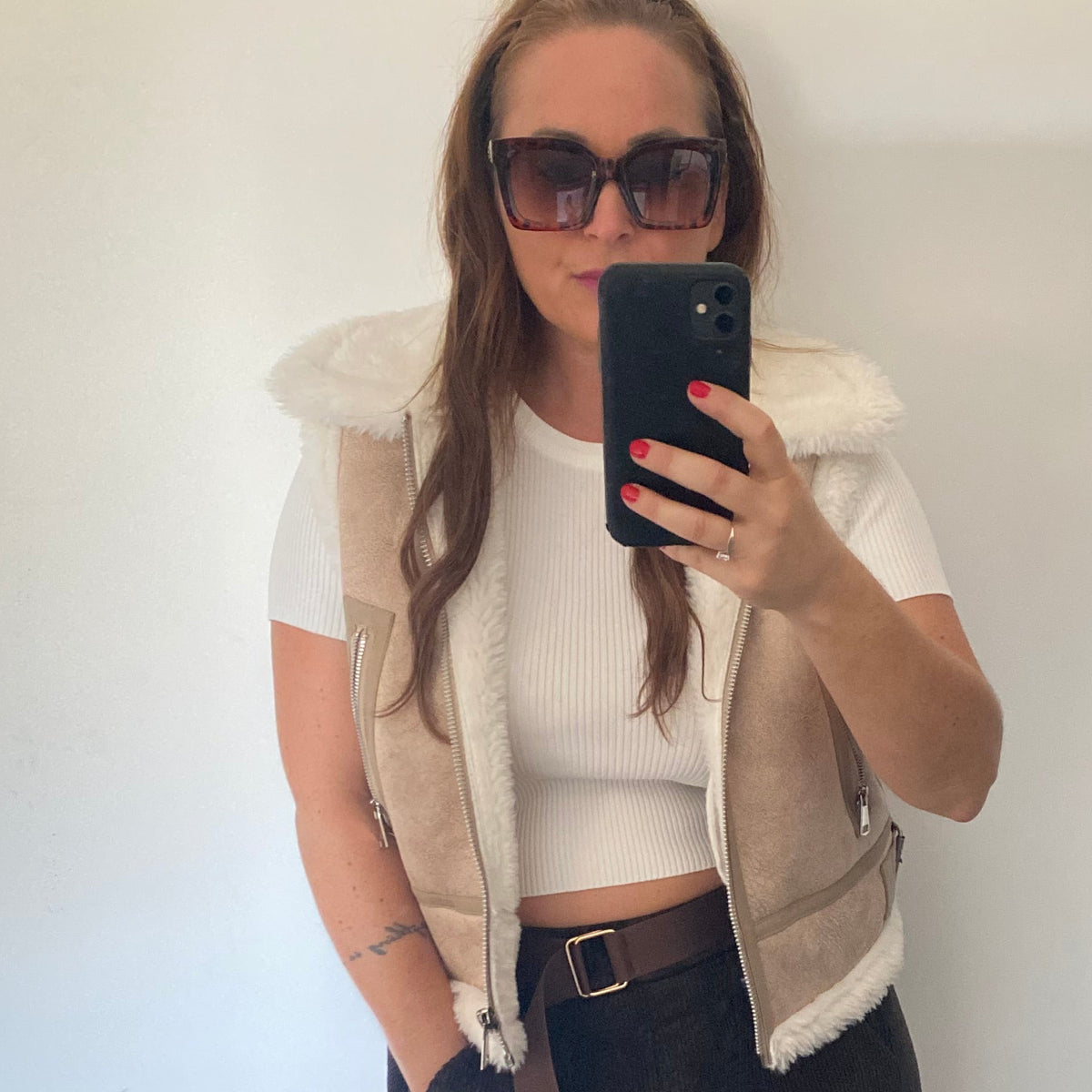 Gilet Shearling Suède – Teddy Biker