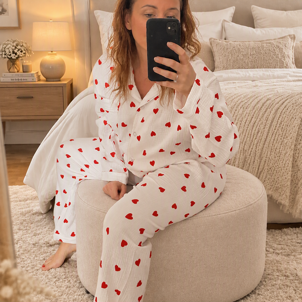 pyjama gaz de coton coeur