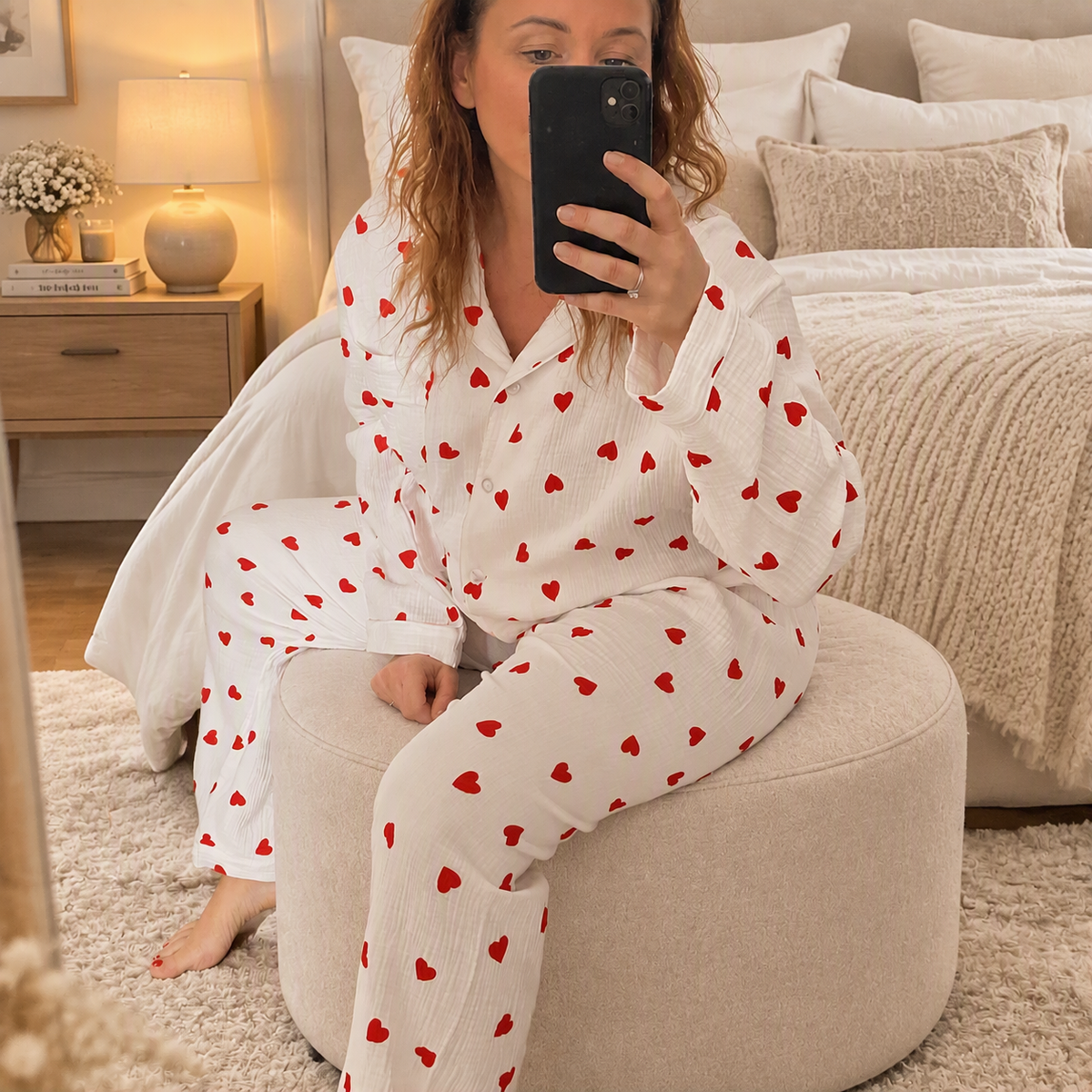 pyjama gaz de coton coeur